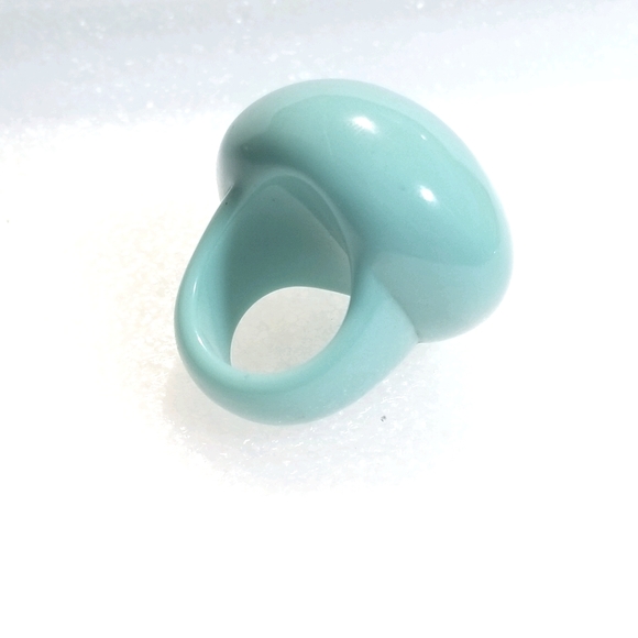 Seafoam Green Resin Mushroom Ring Size 8.5 - Picture 9 of 11